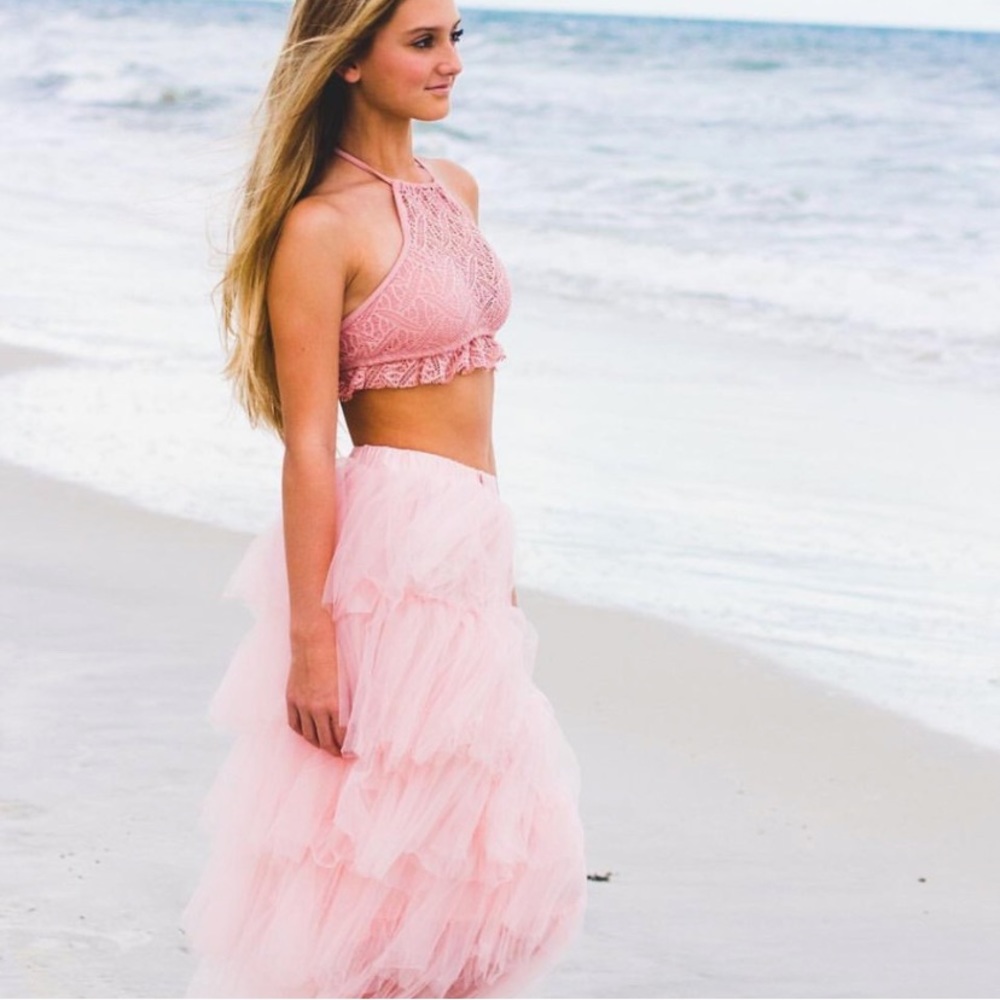 Pink tulle skirt